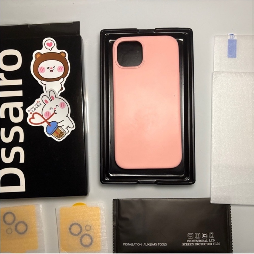 iPhone 16 16.1 inch Pink Phone Case with camera protection and screen protector
